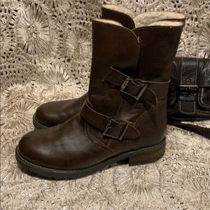 Town Shoes fur lined leather boots
